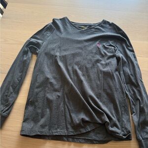 Gray Long Sleeve Shirt with Logo